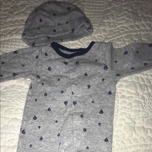 Carters sleeper with matching hat